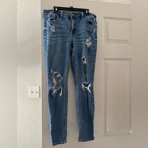 Blue super skinny jeans